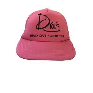 Pink Black Drai's Beach Night Club Mesh Back Adjustable SnapBack Baseball Cap